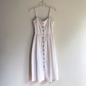 ✨H&M Crepe Midi Button Down Dress in Cream, Size 6